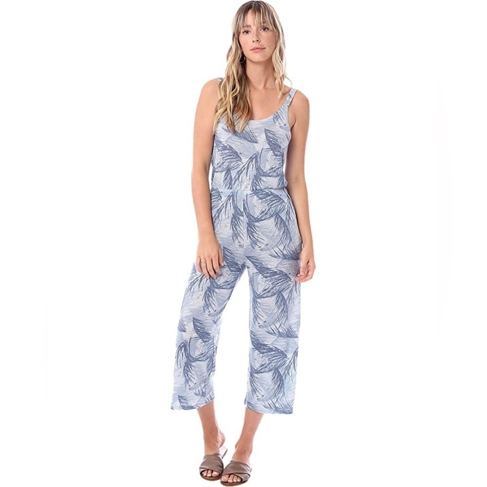 NWT! Watercolor Palm Alternative Eco Jersey Printed Scoop Jumpsuit - Small 🤖